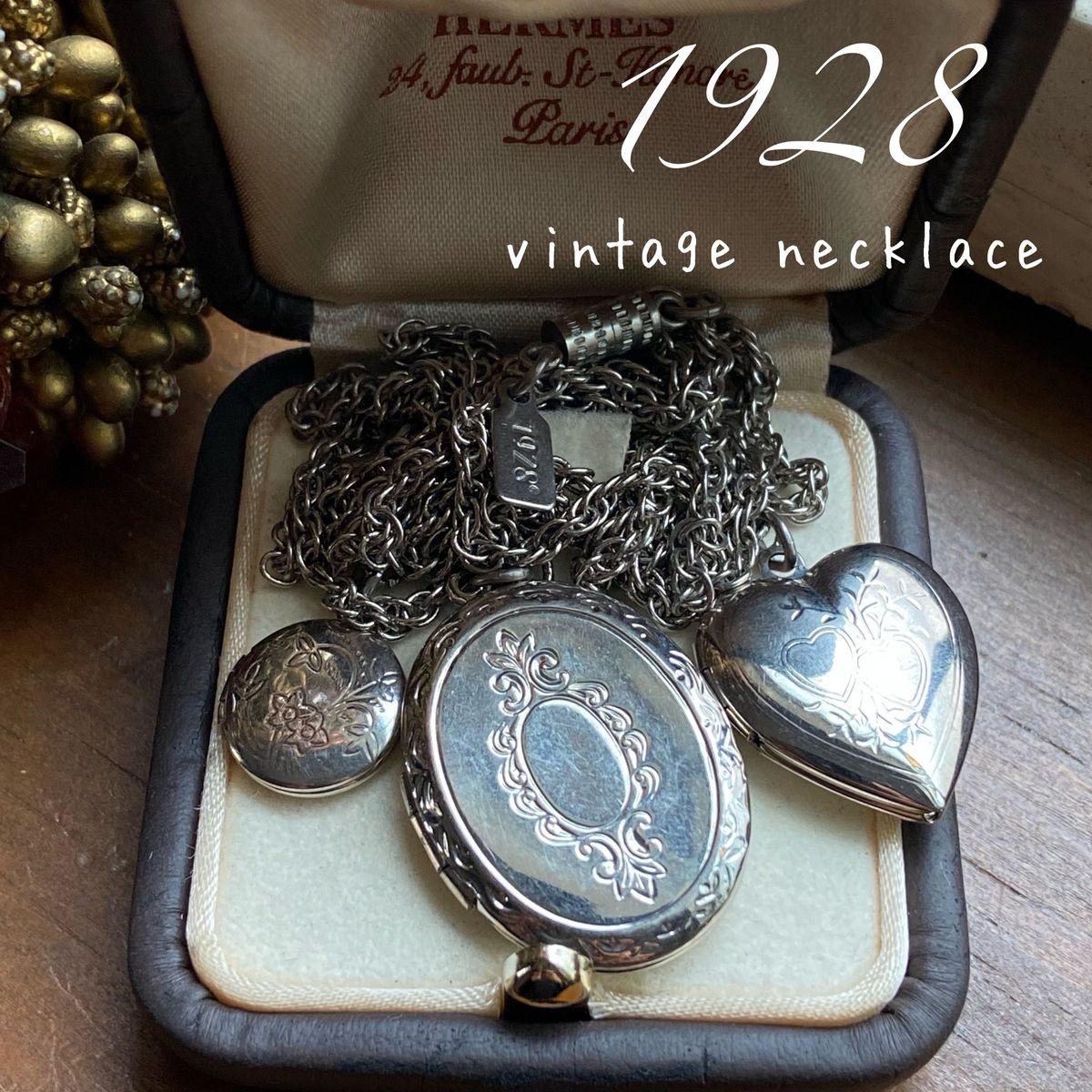 Vintage 1928刻印 ロケットペンダント ヴィンテージ ネックレス Vintage 1928刻印 ロケットペンダント ヴィンテージ ネックレス