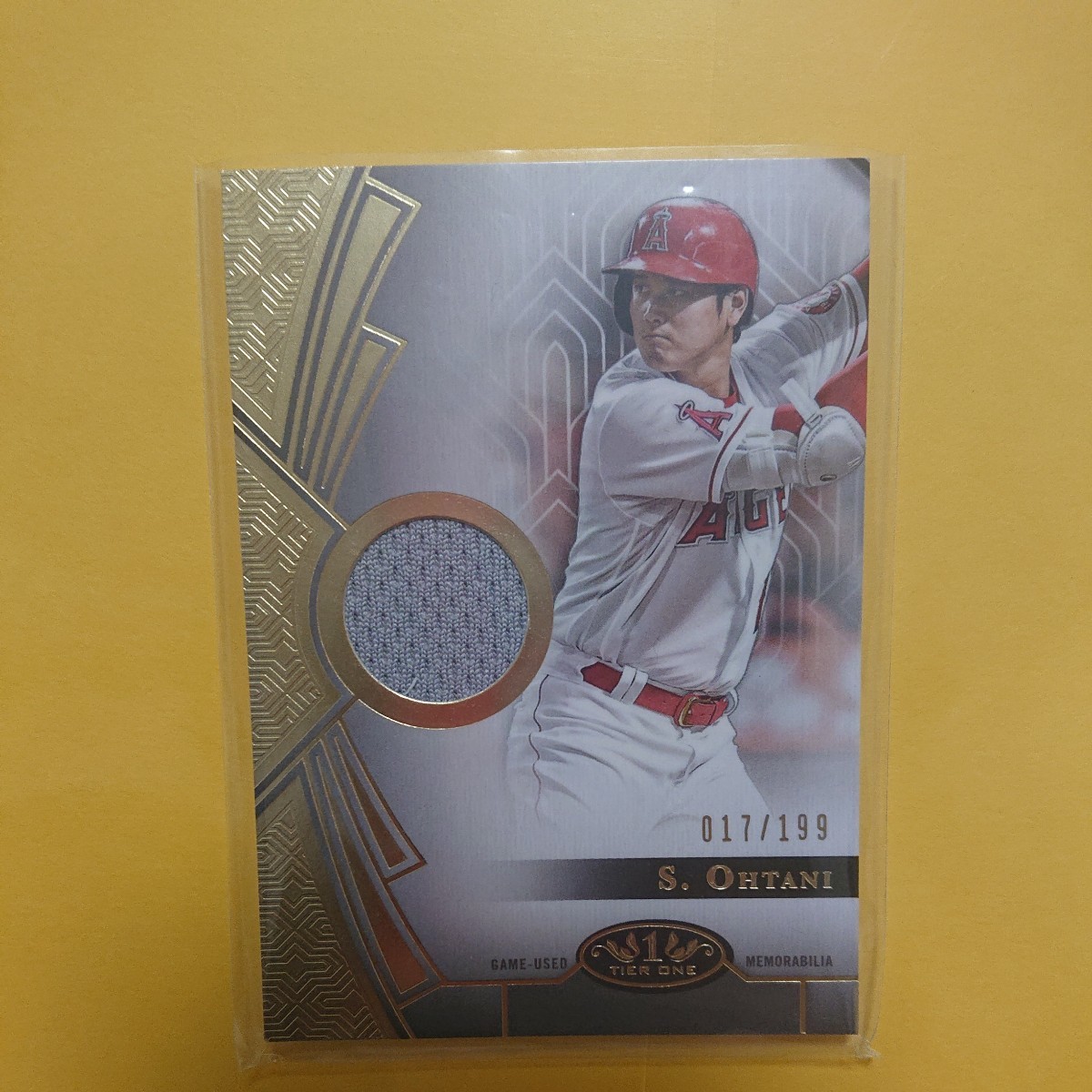 topps tier one 大谷翔平 レリック RELIC 17/199 ジャージナンバー Shohei Ohtani_画像1