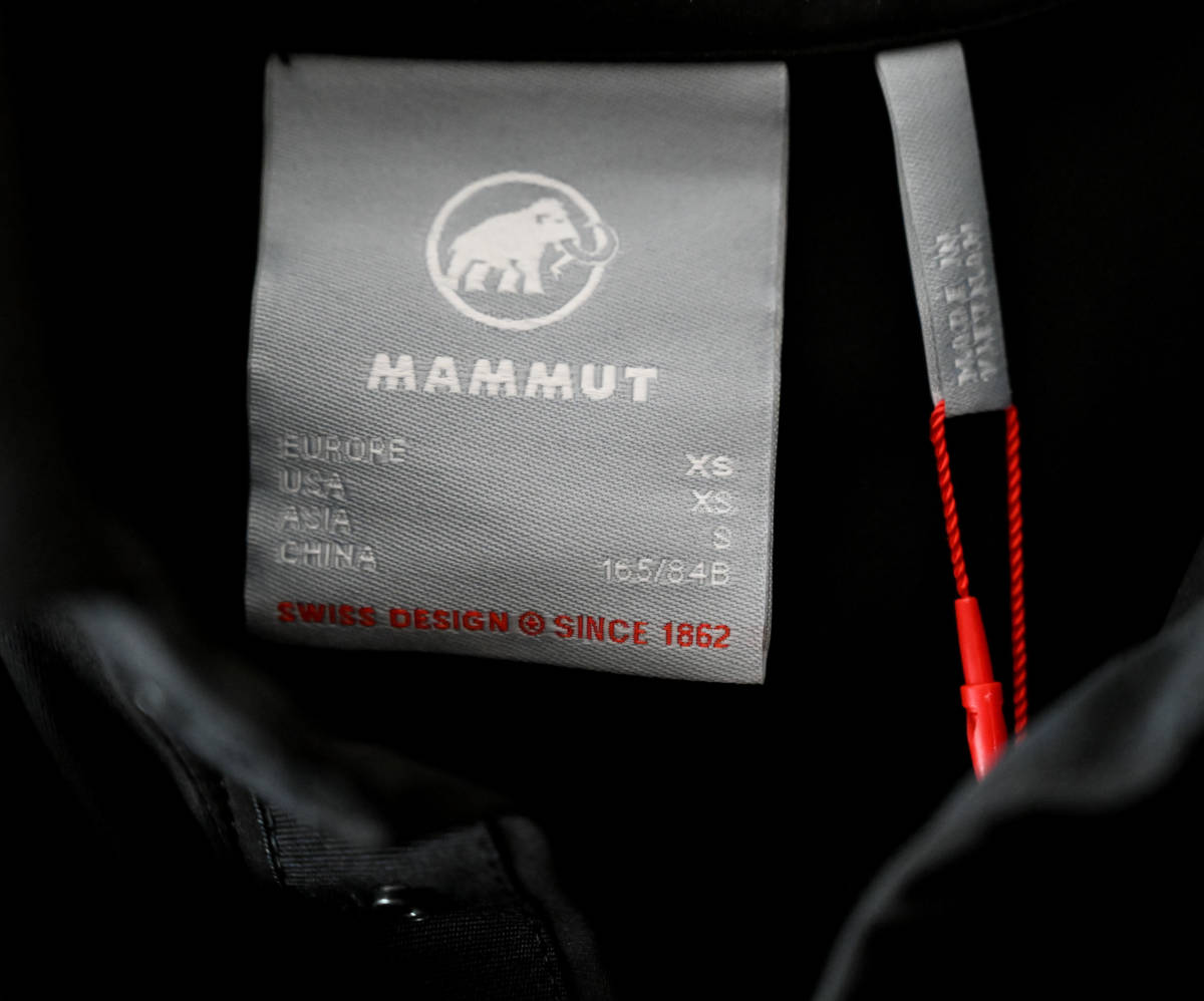 新品 XS MAMMUT Active Polo Shirt マムート アクティブ ポロシャツ アウトドア ハイキング 登山 キャンプ 黒 ブラックの画像6