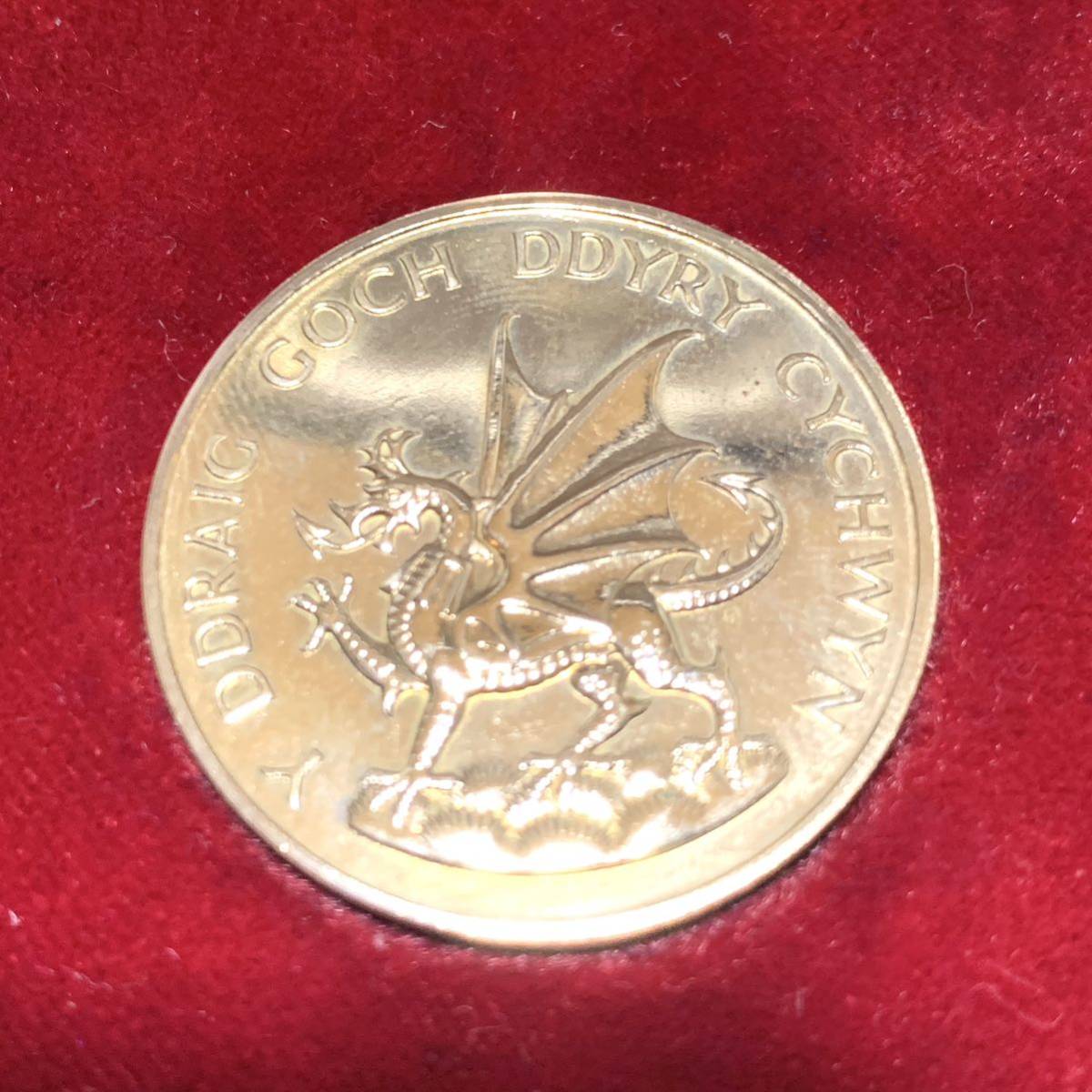 1969年英国プリンスウェールズメダル ドラゴン　GREAT BRITAIN CHARLES PRINCE OF WALES INVESTITURE 35 mm WELSH DRAGON MEDAL_画像3