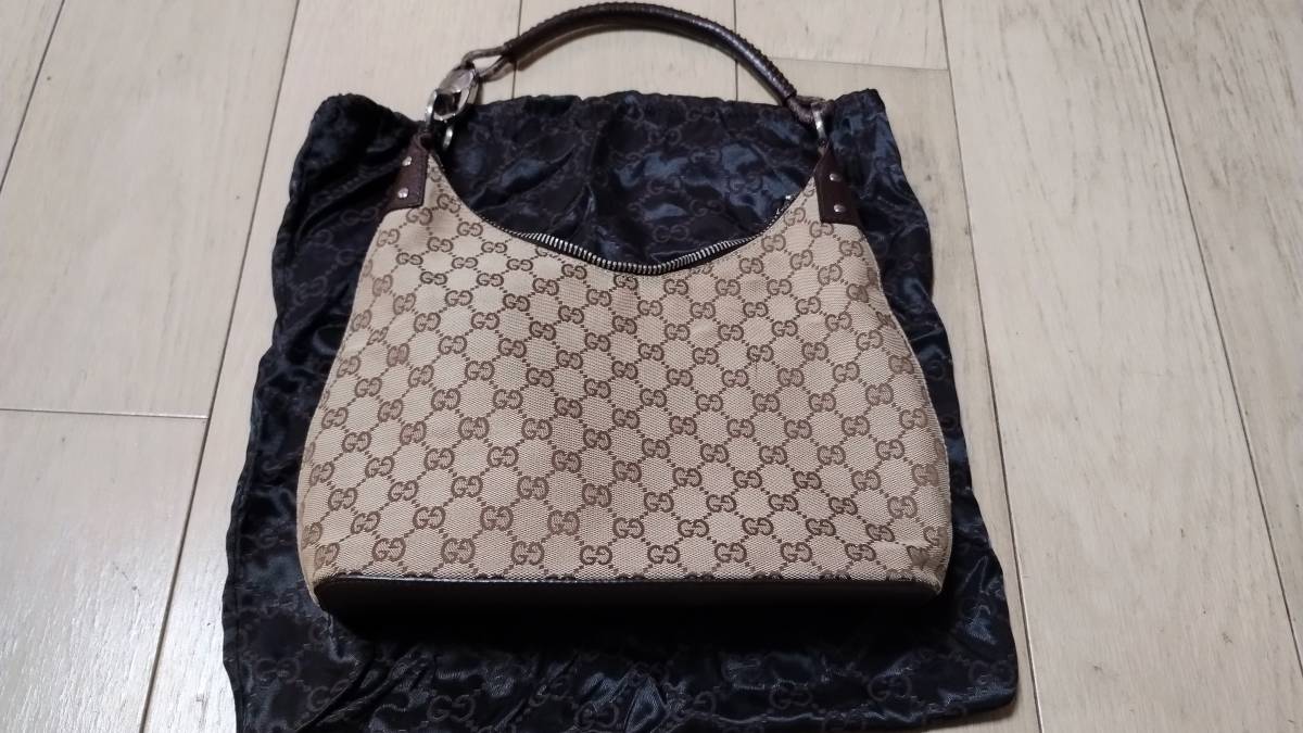 ★送料込★GUCCI グッチ★ワンショルダー 肩掛け ハンドバッグ★ブラウン★グッチ専用袋付き