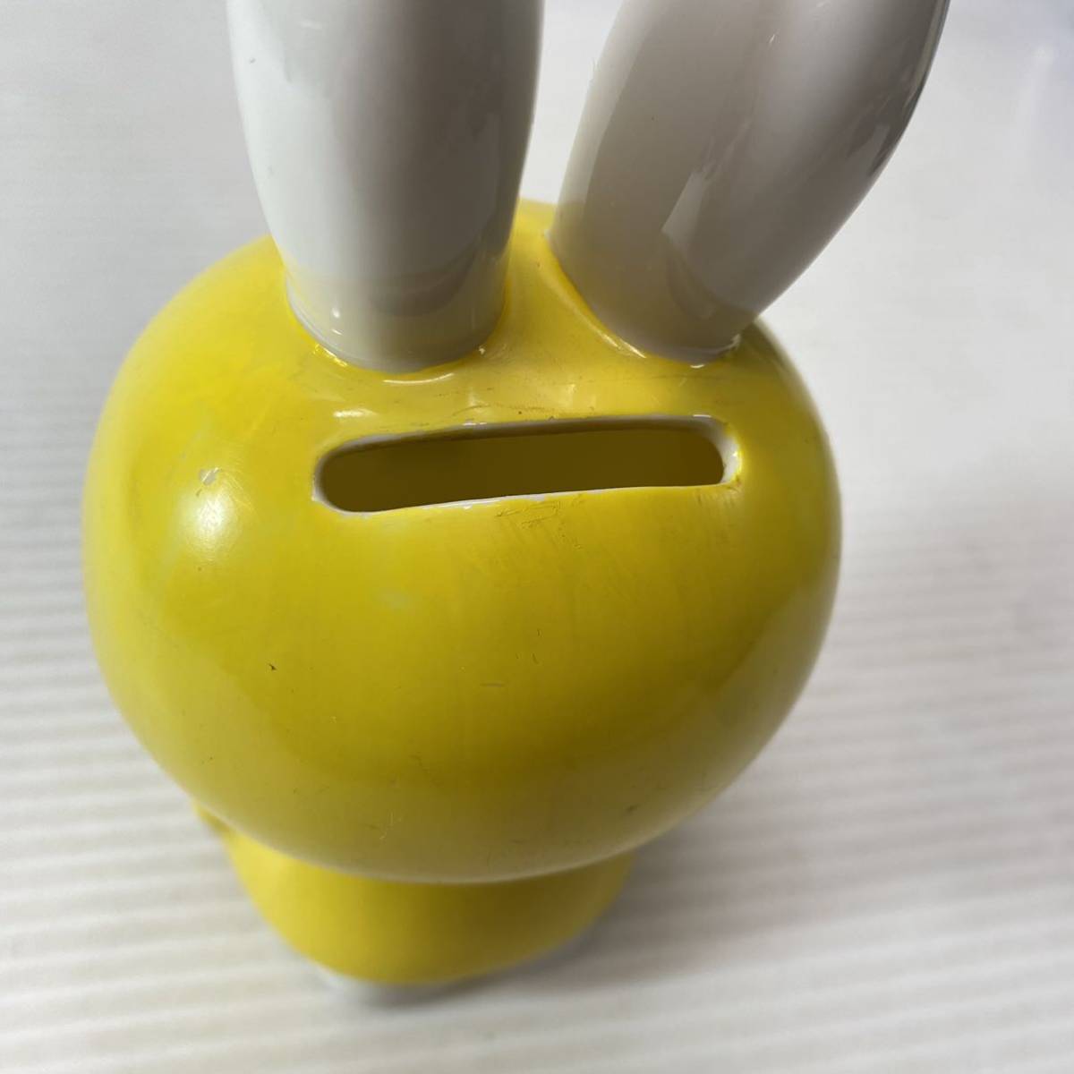 Miffy ミッフィー 貯金箱 陶磁器 コインバンク レトロ イエロー 黄色 置物 インテリア 飾_画像8