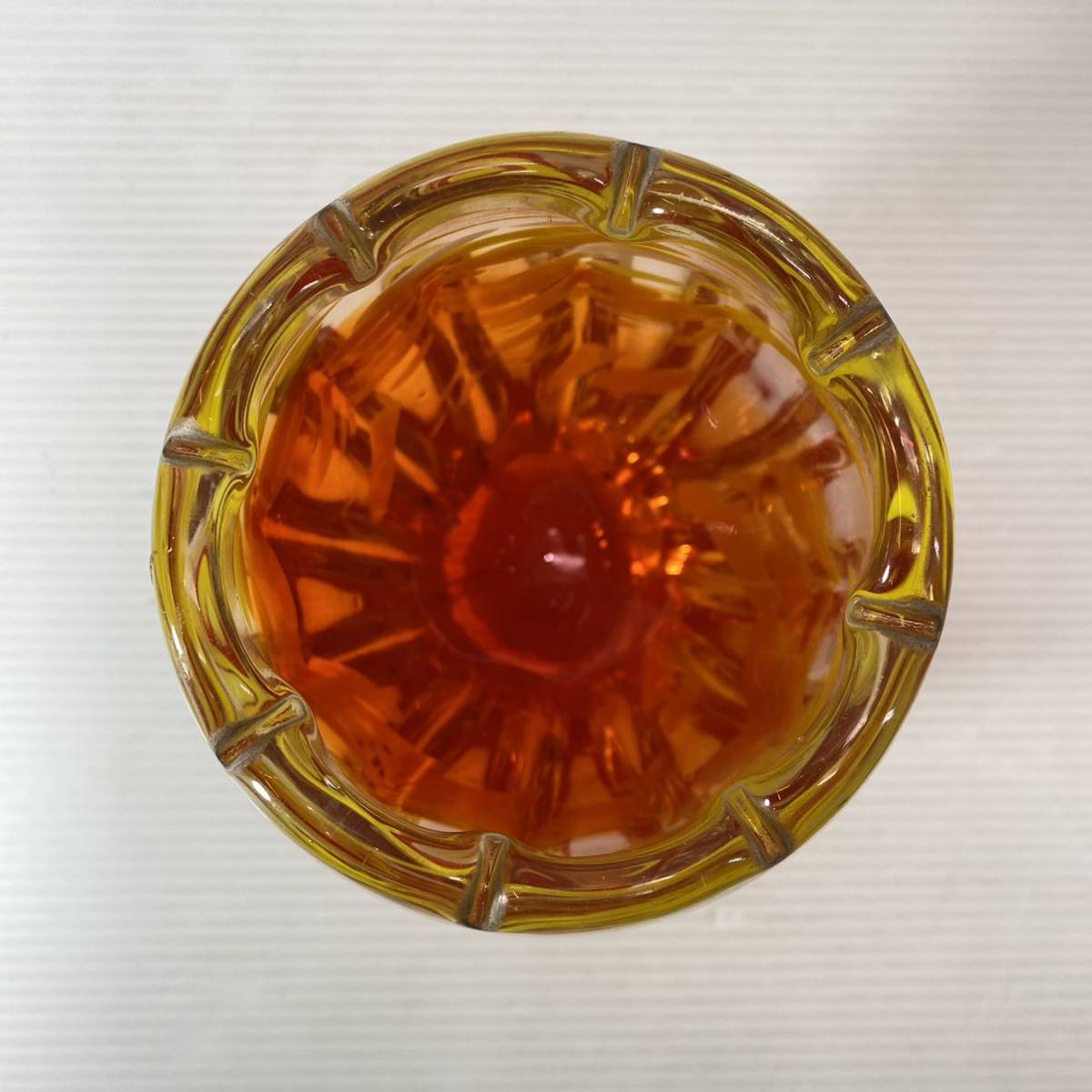 ダイアモンドグラス ガラス製 花瓶 フラワーベース 硝子 マーブル オレンジ系 花器 花入 花刺し レトロ 置物 インテリア 飾 ジャンクの画像3