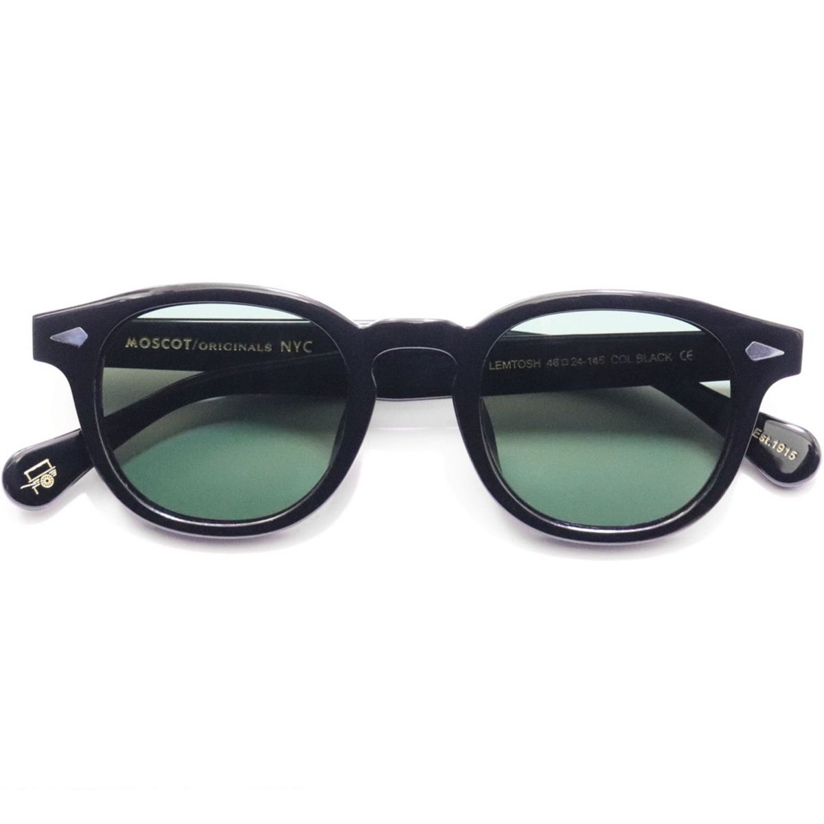 新品未使用☆ MOSCOT モスコット LEMTOSH レムトッシュ ウェリントン眼鏡 メガネ ブラック G15サングラス