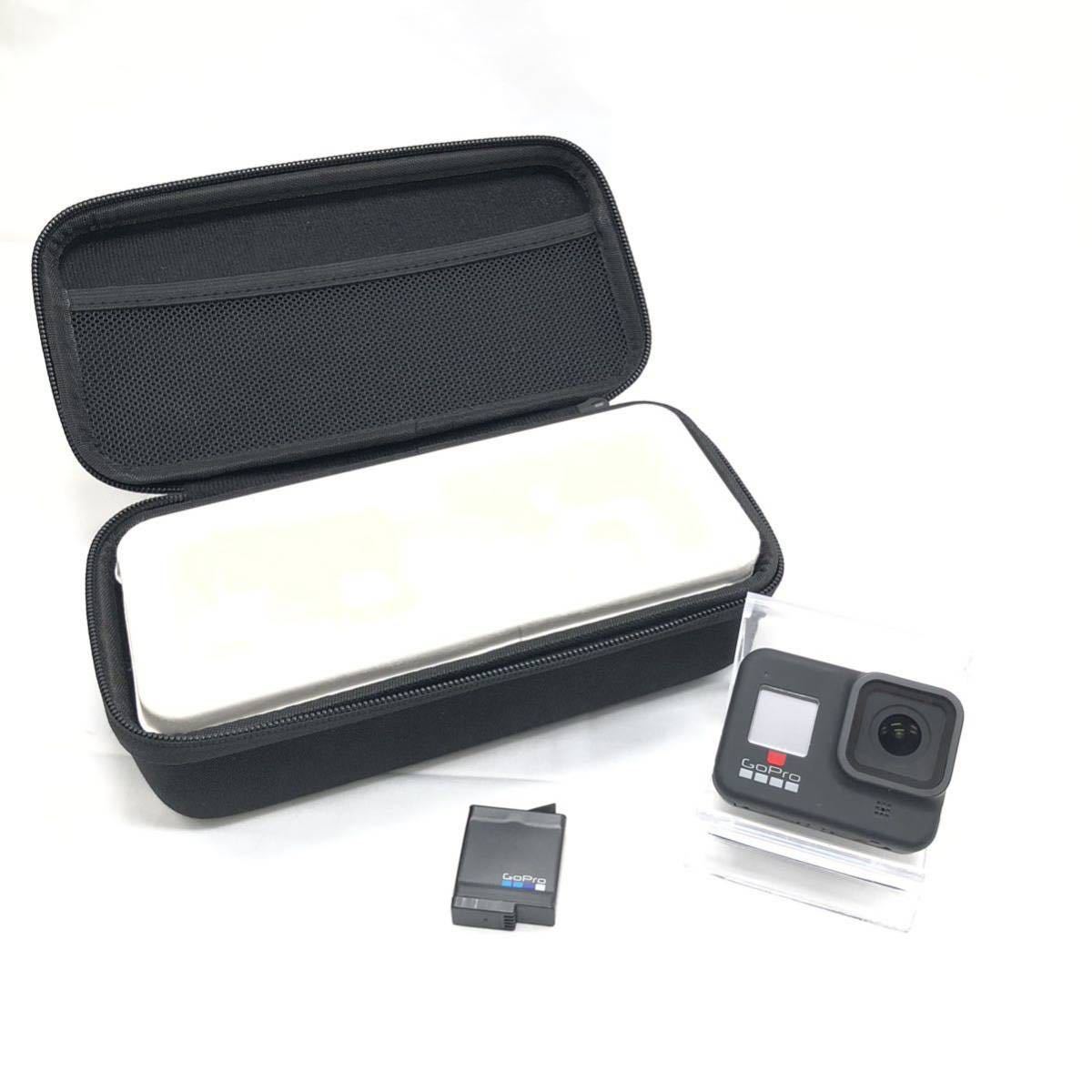GoPro8 BLACK ウェアラブルカメラ アクションカメラ ゴープロ 本体 予備バッテリー ソフトケース付き 中古美品 動作確認済み YS HP5C