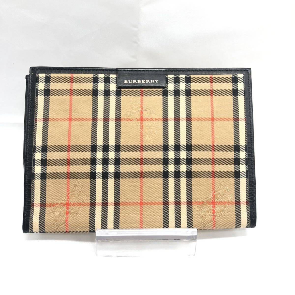 BURBERRY バーバリー お札入れ キャンバス ×レザー ノバチェック ベージュ KH JMYO_画像1