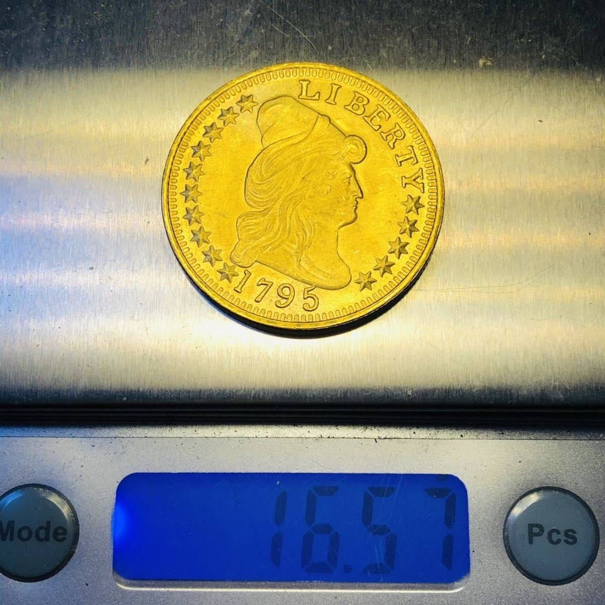 金貨 1795年　ドレープドバスト　10ドル金貨　スモールイーグル 自由の女神　アメリカ 金貨　古銭　竜　_画像5