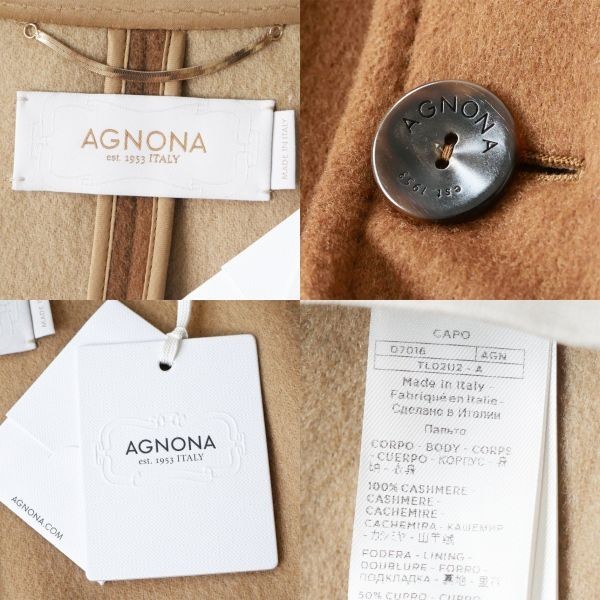 dn608●AGNONA●最高峰アニオナ●メンズ●カシミヤ100％●最高級ダブルフェイス仕立てコート●54_画像9