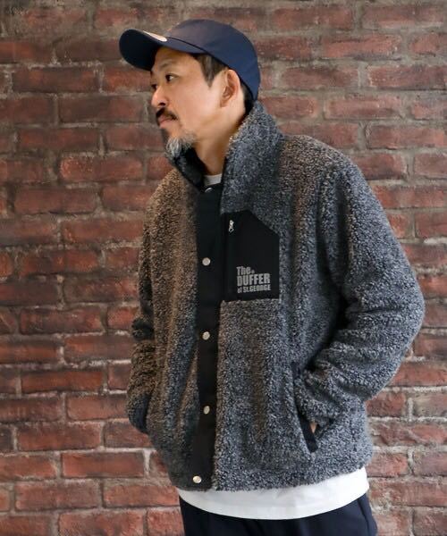 The DUFFER of ST.GEORGE BOA FLEECE JK：ボアフリースジャケット ライトアウター　S灰_画像2