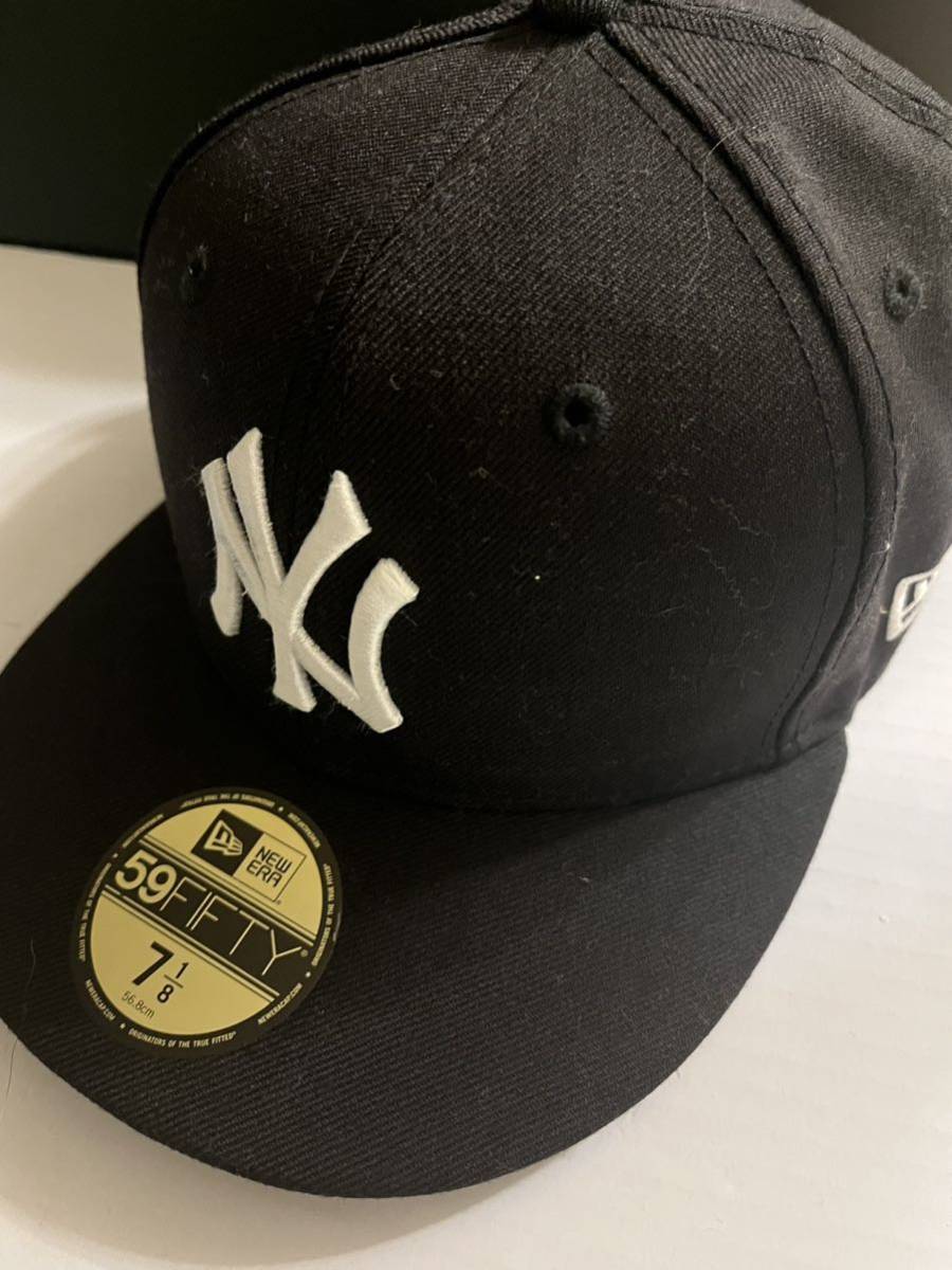 NEW ERA ニューエラ 59FIFTY 　NY ニューヨーク・ヤンキース　野球帽　キャップ　ブルックリン BROOKLYN ニューヨークヤンキース 帽子 黒_画像1