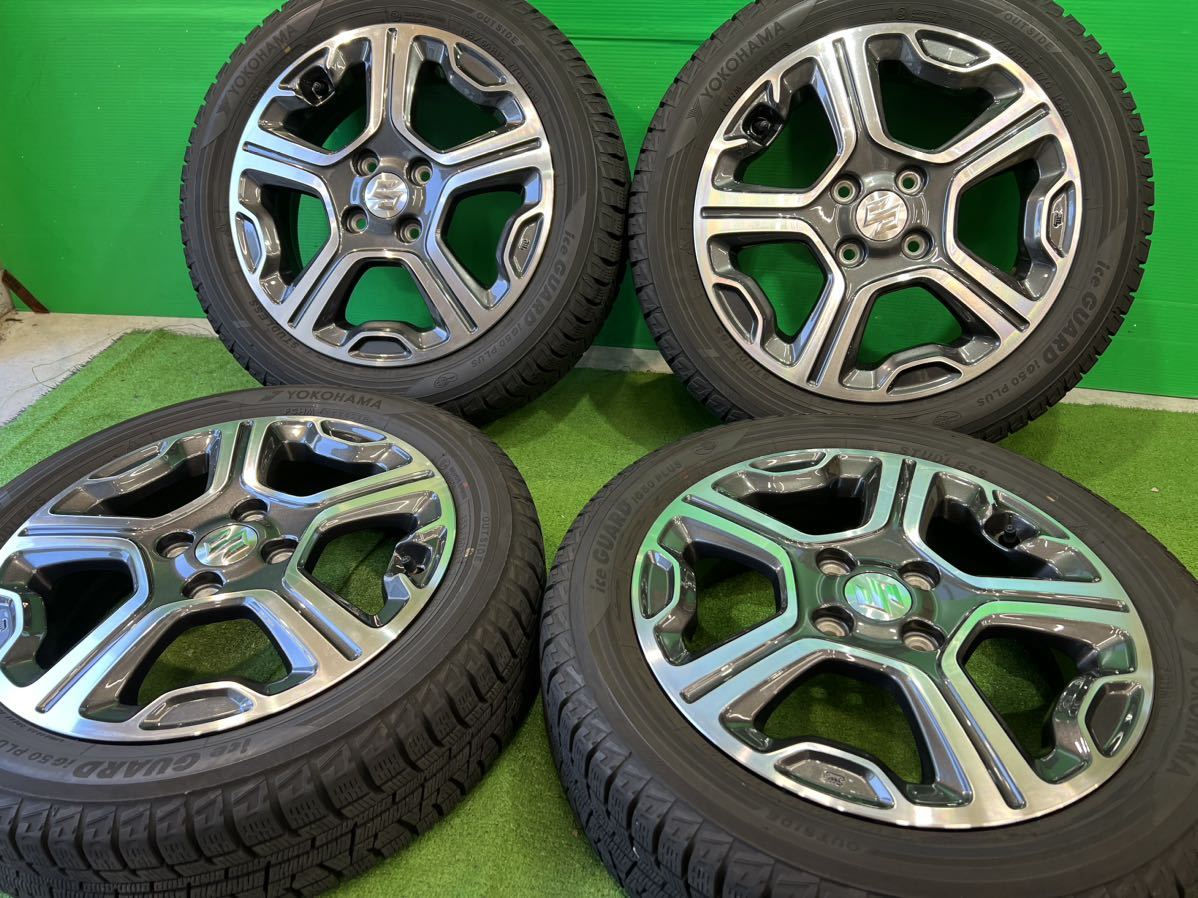 ★スズキ★ハスラー 純正ホイール＋スタッドレス 2018年製造 YOKOHAMA ICEGUARD 165/60R15 スペーシア/ソリオ/フレア/カスタム/ワゴンR_画像1