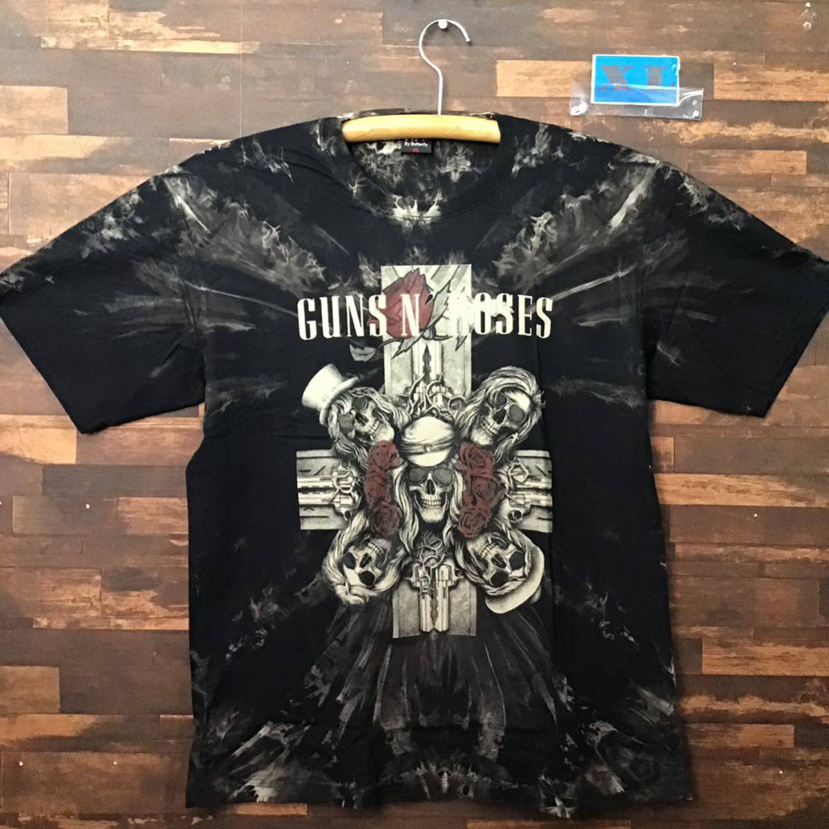 ガンズ アンドローゼズ　Tシャツ　XLサイズ　Guns N' Roses タイダイ　絞り染め　ムラ染　半袖