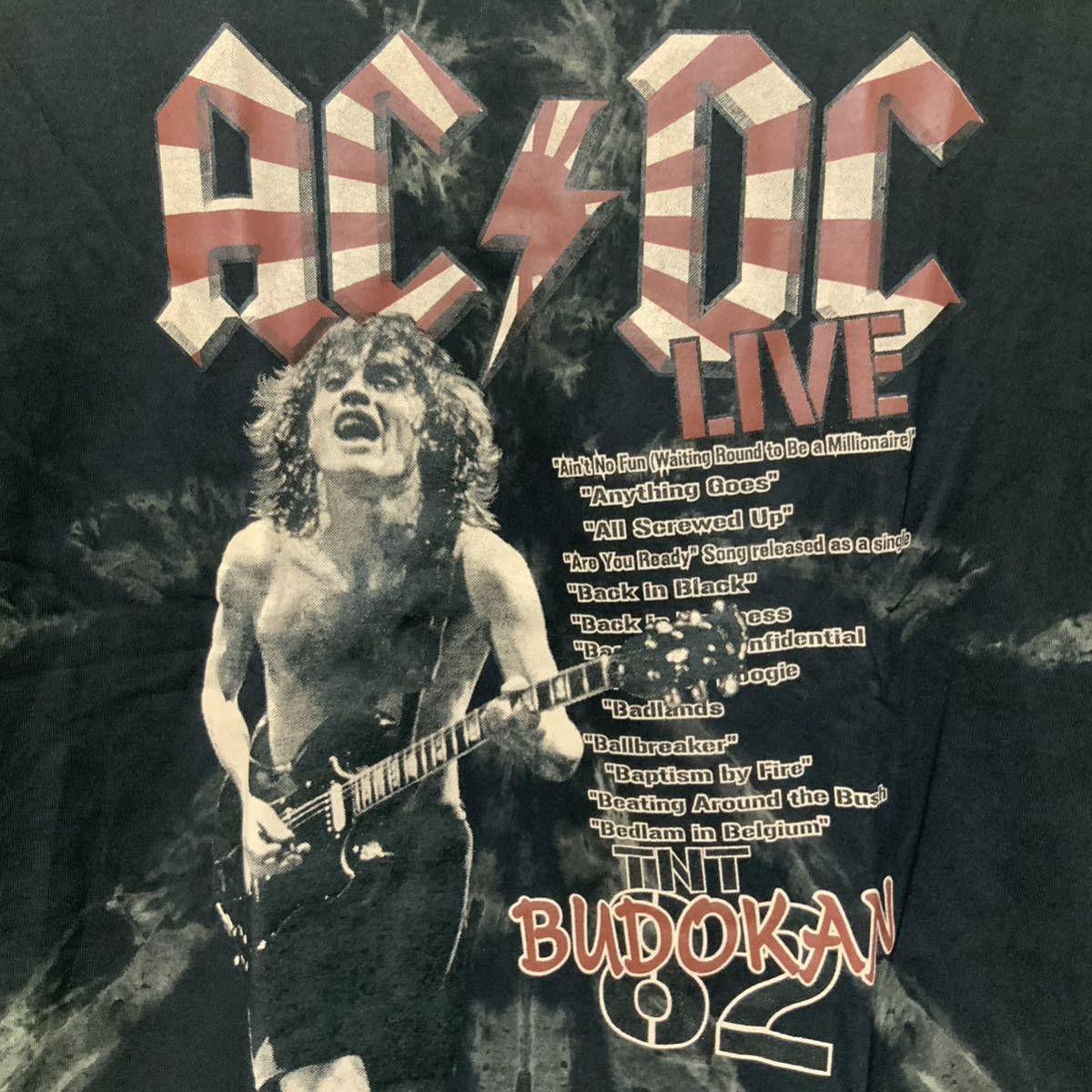 AC/DC エーシーディーシー　ロングTシャツ　XLサイズ　長袖 バンド　タイダイ　絞り染め　ムラ染