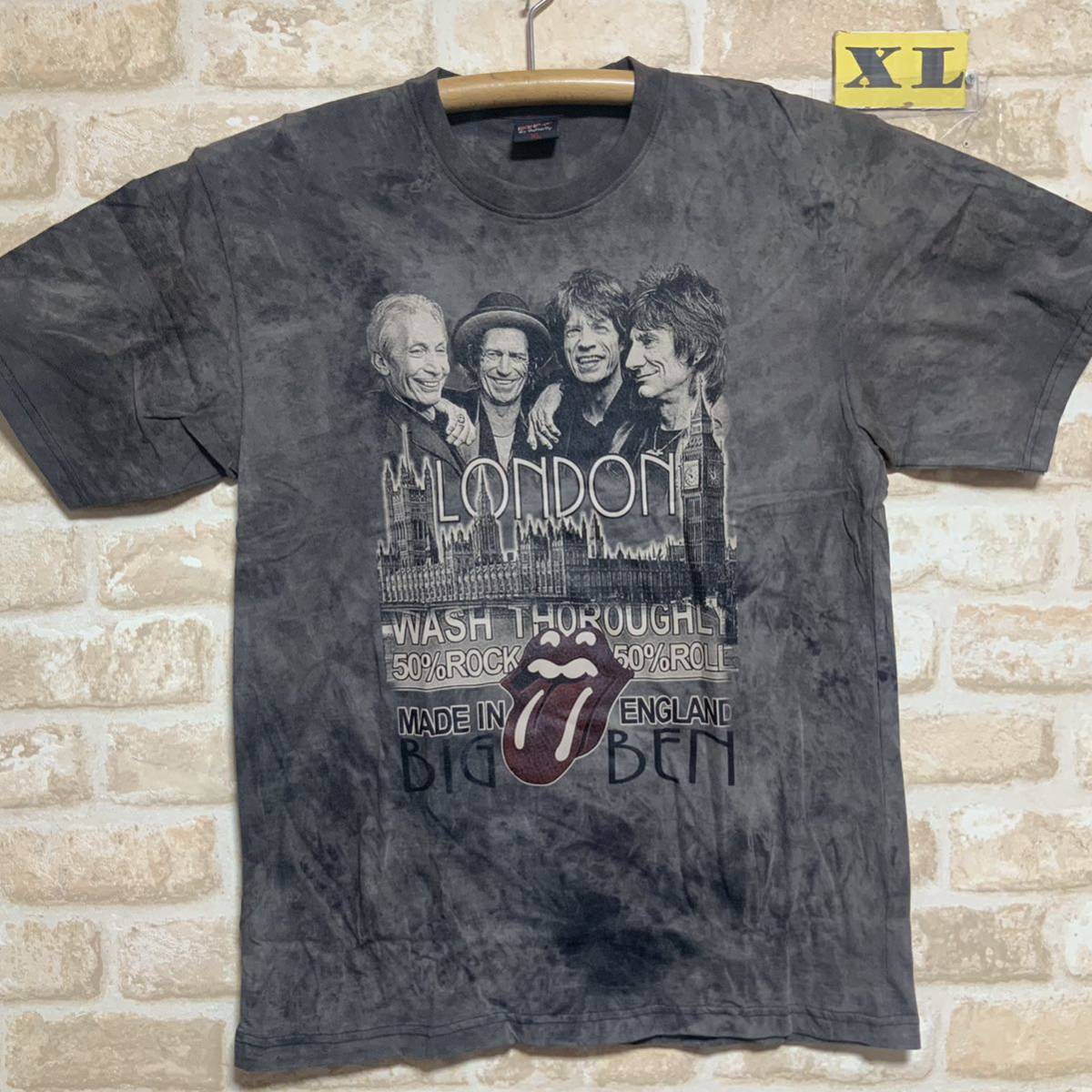 ローリングストーンズ　Tシャツ　XLサイズ　The Rolling Stones ロックバンド　タイダイ　絞り染め　ムラ染_画像1