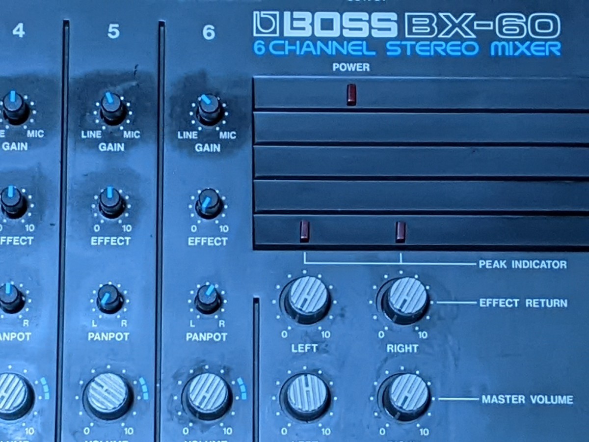 BOSS　ボス　BX-60 6チャンネル　アナログステレオミキサー　音出確認済ジャンク_画像2