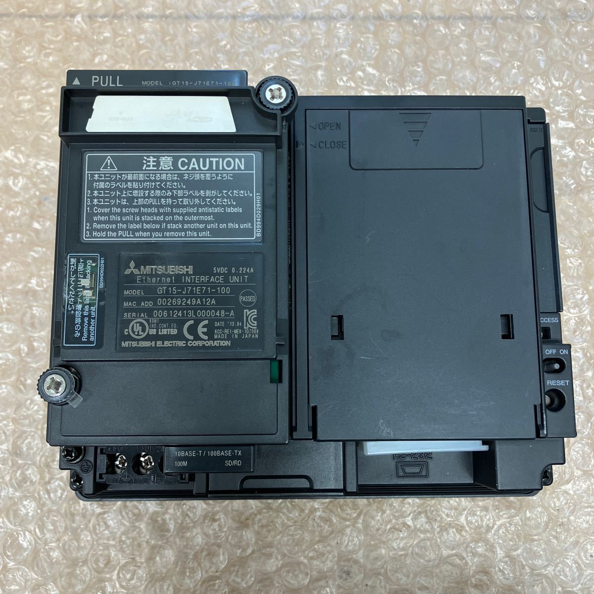 三菱　MITSUBISHI　GT15-J71E71-100　GT1555-VTBD　GOT1000　タッチパネル　表示器　リセット済み　動作確認済み　U-355_画像4