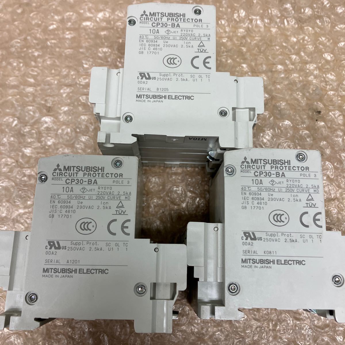 三菱　MITSUBISHI　CP30-BA　10A　3P　サーキット プロテクタ　3個まとめ売り　U-403_画像7