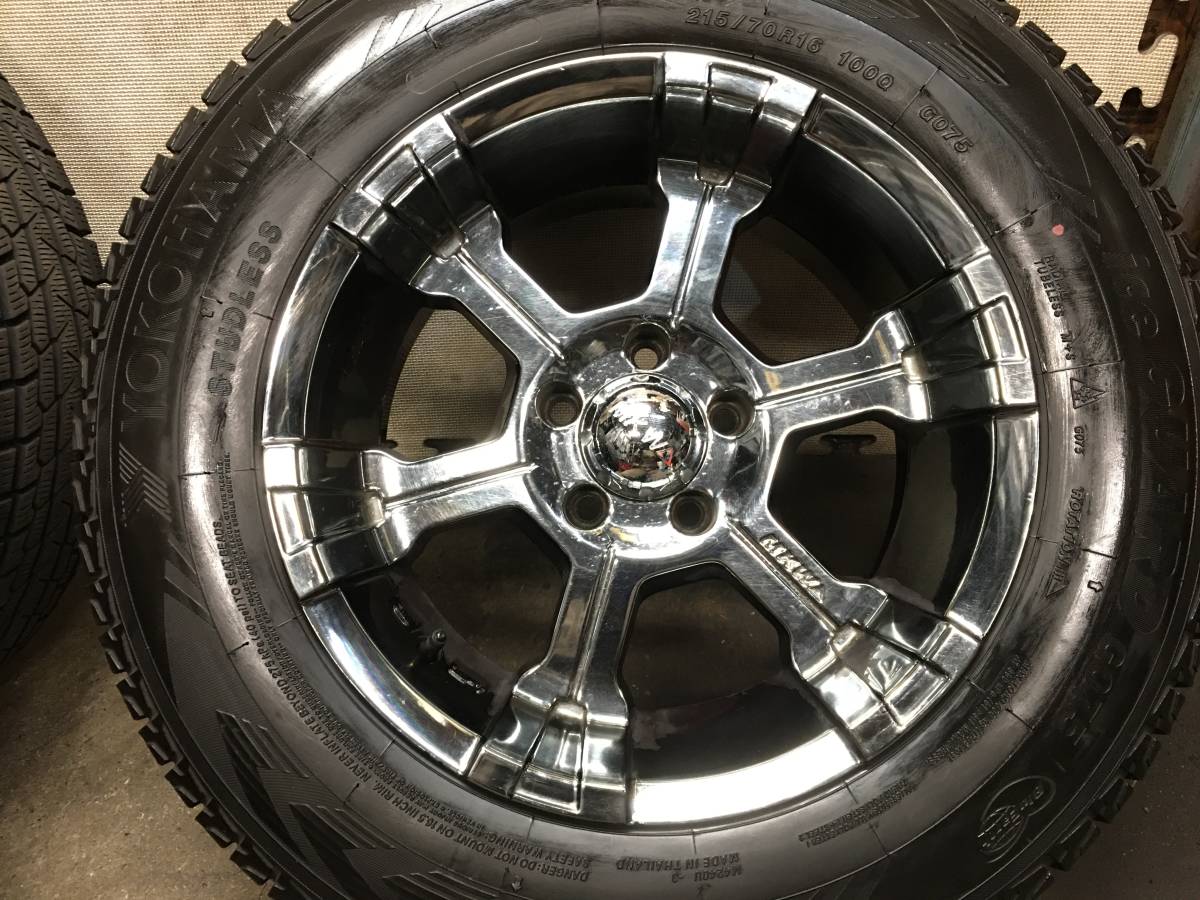 【215/70R16】ヨコハマG075 スタッドレスタイヤ【16×8J+0 PCD114.3 5H】MKWアルミホイール 4本 カスタムしたデリカD5_画像9