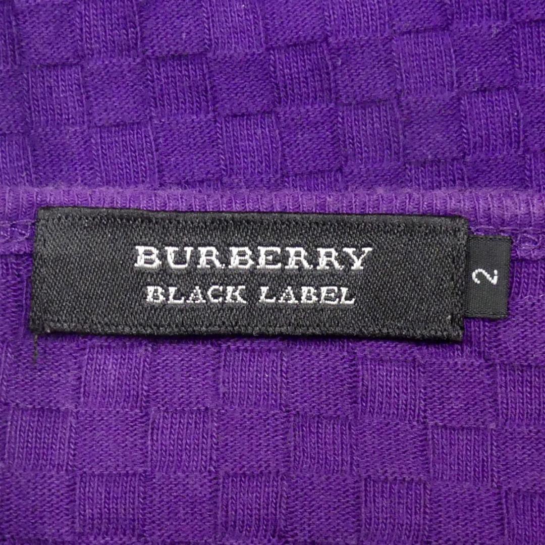 即決★BURBERRY BLACK LABEL★メンズM 廃版 Tシャツ ロンT バーバリーブラックレーベル 2 紫 チェック カットソー 長袖 刺繍