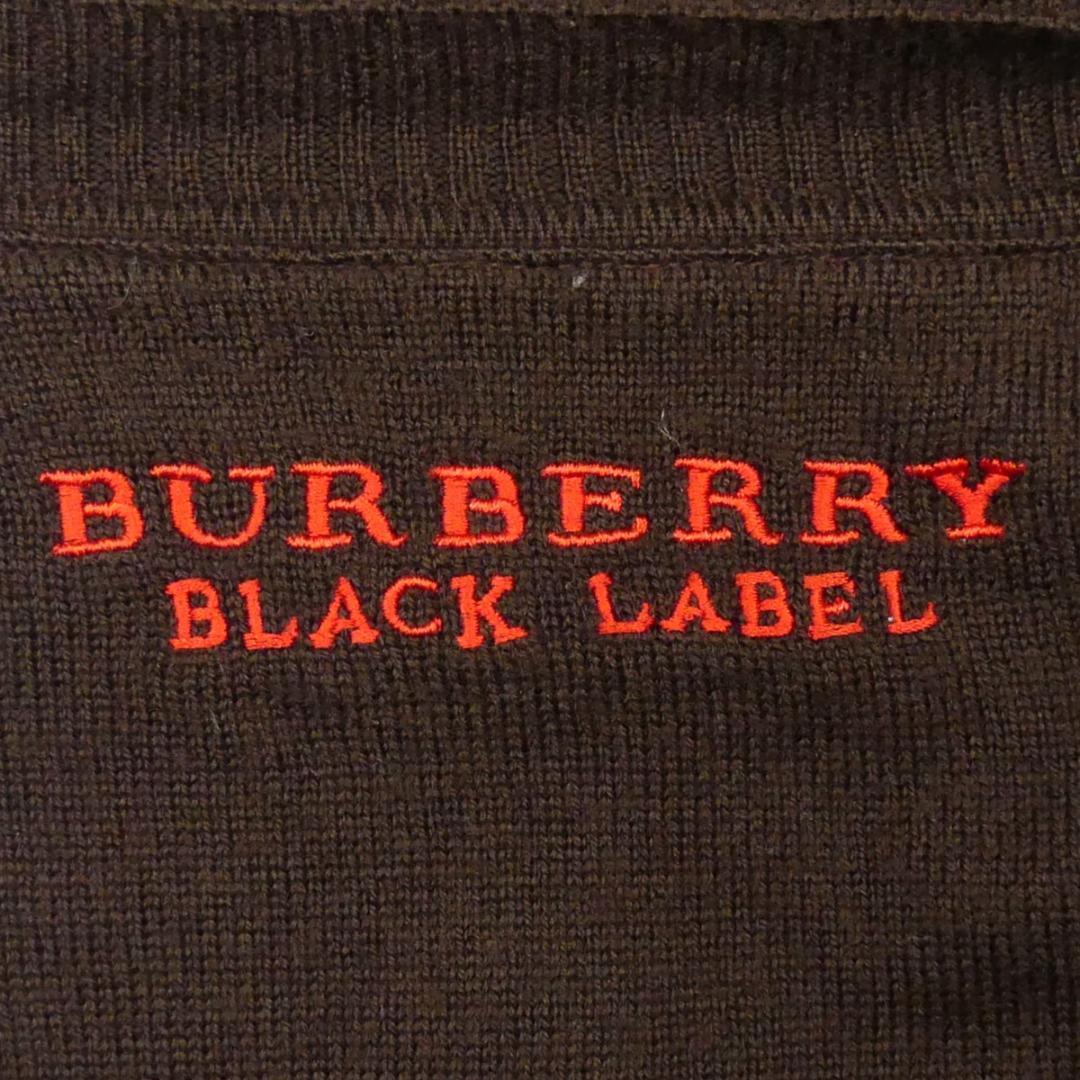 即決★BURBERRY BLACK LABEL★メンズM 廃版 カーディガン ニット セーター バーバリーブラックレーベル 2 茶 ウール 刺繍