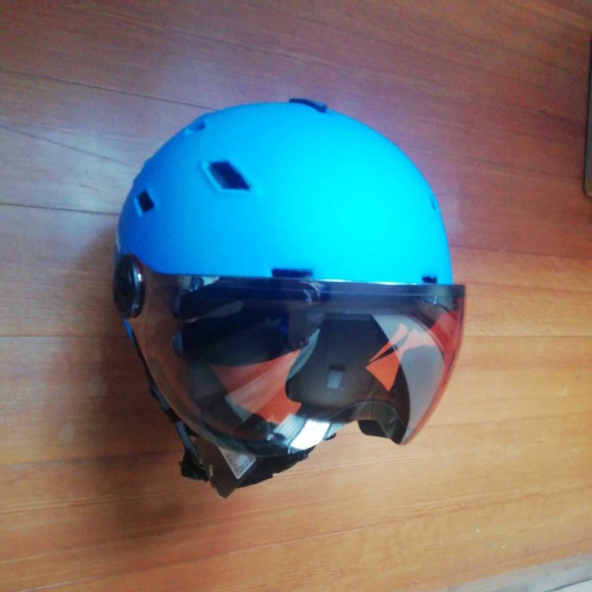 新品未使用 バイザー ヘルメット サイズ M（55cm～58cm）カラー マットブルー スノーボードヘルメット スキーヘルメット ゴーグル _画像3