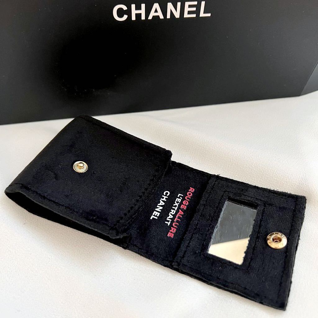 値下げ！新品未使用 CHANEL シャネル リップケース ミニポーチ 口紅入れ ノベルティ ポーチ ブラック 小物入れ_画像1