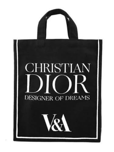 新品 DIOR ディオール ノベルティ 送料無料 キャンバス V&A エコバッグ ブラック トート バッグ ロゴ 美術館限定 ブランド_画像1