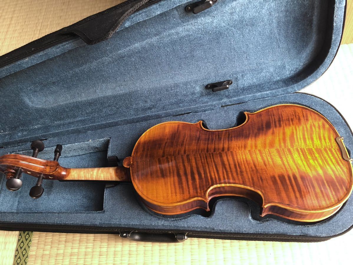 ドイツ製 フルサイズ バイオリン Anton Prell 2015 4/4 虎杢 ヴァイオリン ケース付き_画像2