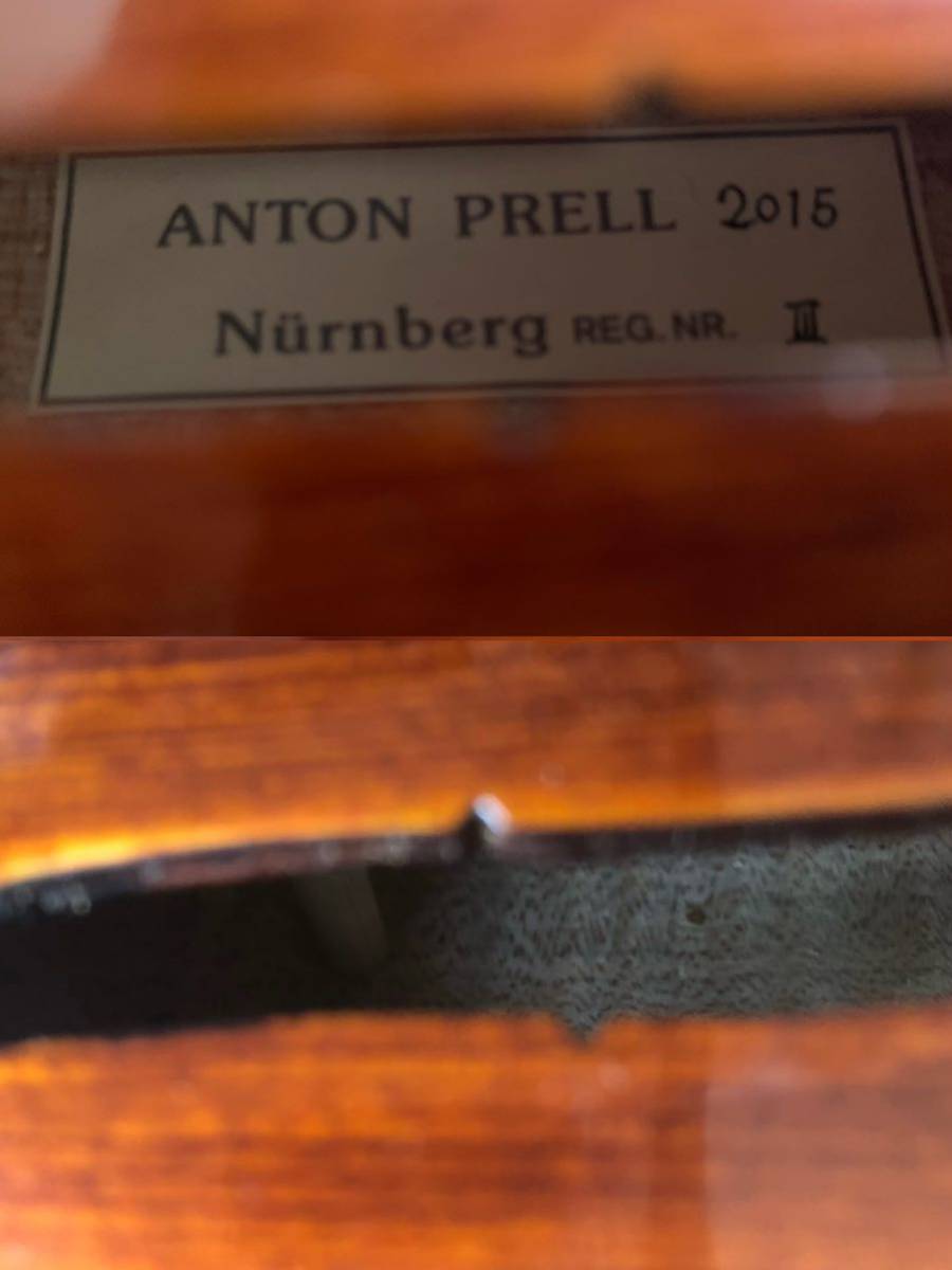 ドイツ製 フルサイズ バイオリン Anton Prell 2015 4/4 虎杢 ヴァイオリン ケース付き_画像8