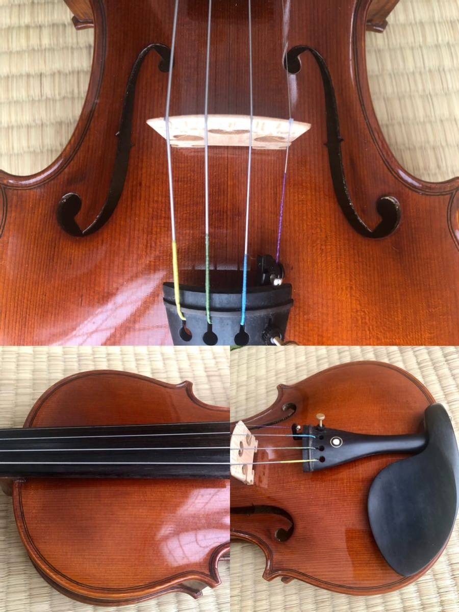 ドイツ製 フルサイズ バイオリン 4/4 虎杢 ヴァイオリン スタンプあり ケース付き_画像6