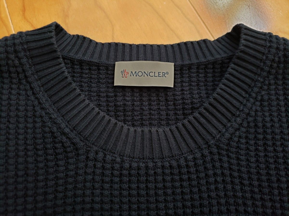 モンクレール MONCLER　クルーネックセーター 　ワッフルニット ネイビー　L