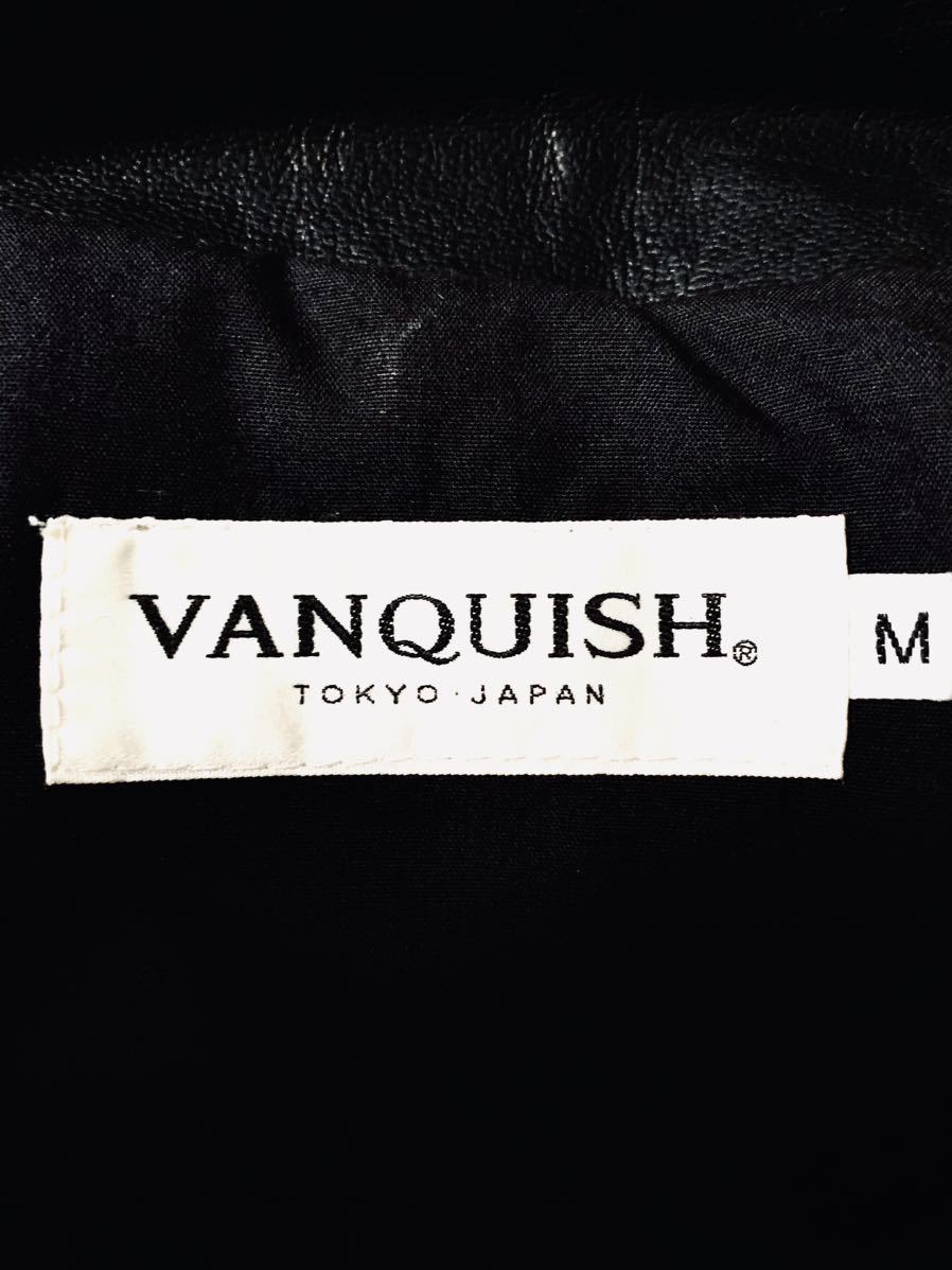 美品 最高峰 定価12.8万 VANQUISH （牛革）カウスキンレザー シングルライダース ジャケット 黒 M AKM_画像5