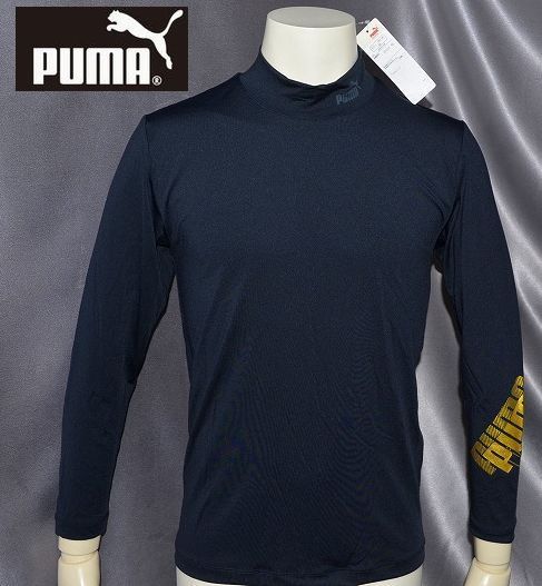 新品 L 175-185 プーマ ゴルフ PUMA GOLF　 コンプレッション 長袖 ハイネックシャツ 黒 インナー_画像1