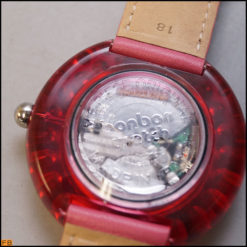 yh03-BONBONWATCH ボンボンウォッチ 腕時計 ピンク ラインストーン クォーツ カレンダー 3針 ファッションウォッチ レディース_画像4