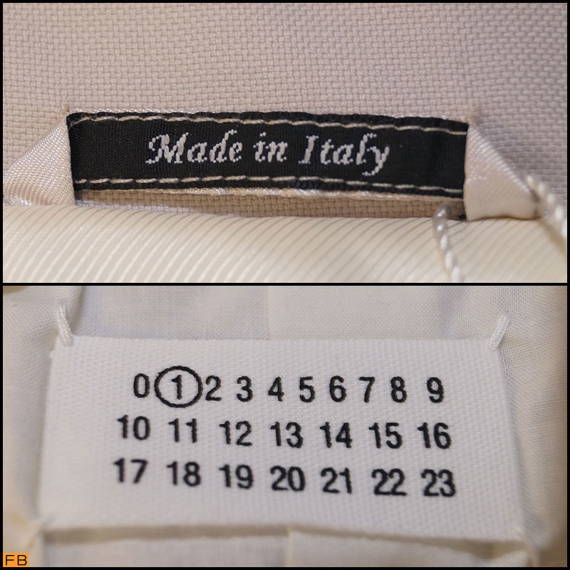 yh01-未使用 Maison Margiela メゾンマルジェラ テーラードジャケット アイボリー 40 レディース イタリア製_画像9