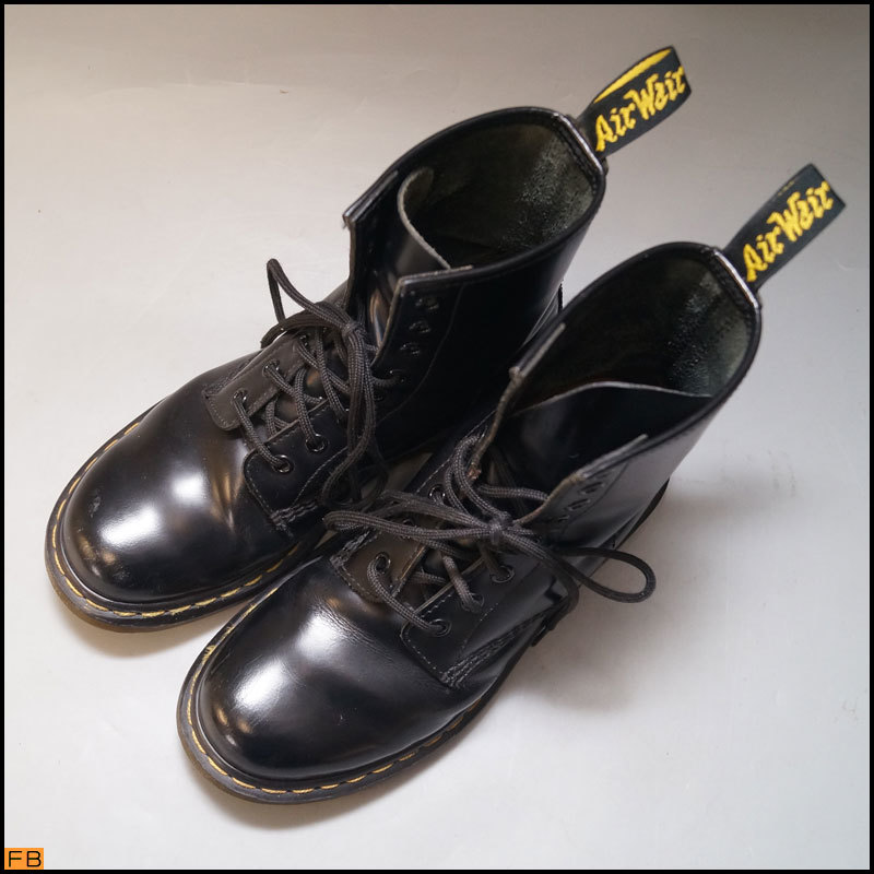 yh18-Dr.Martens Dr. Martens 8 hole boots black UK5 Air Wair air wear leather boots race up shoes leather shoes 