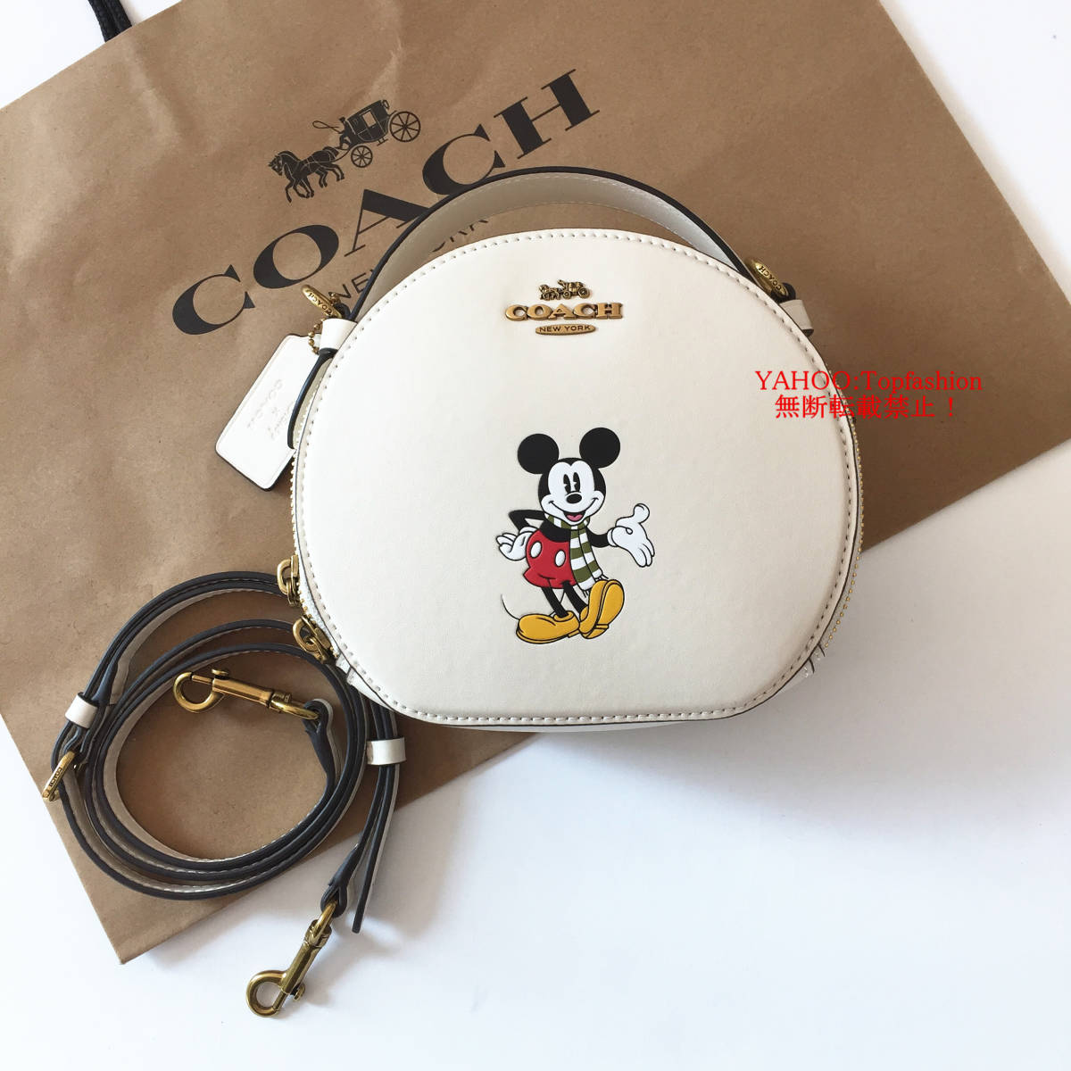 ☆新品☆コーチ/COACH バッグ CM856 COACH X DISNEY ミッキーキャンティーン クロスボディー ショルダーバッグ レディース アウトレット品 _画像1