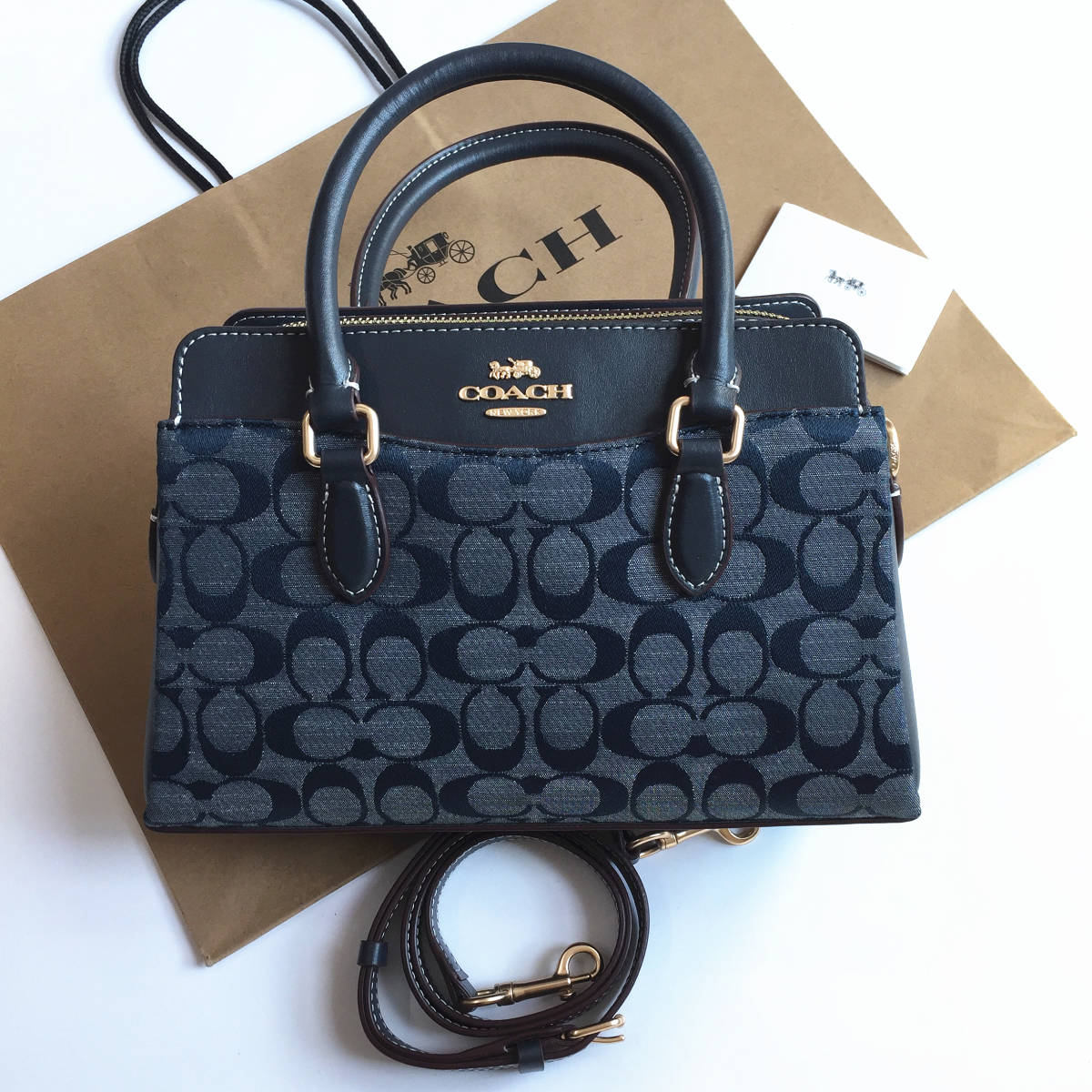 ☆新品☆コーチ/COACH バッグ CH859 デニム 手提げバッグ ショルダーバッグ ハンドバッグ クロスボディーレディース アウトレット品_画像1