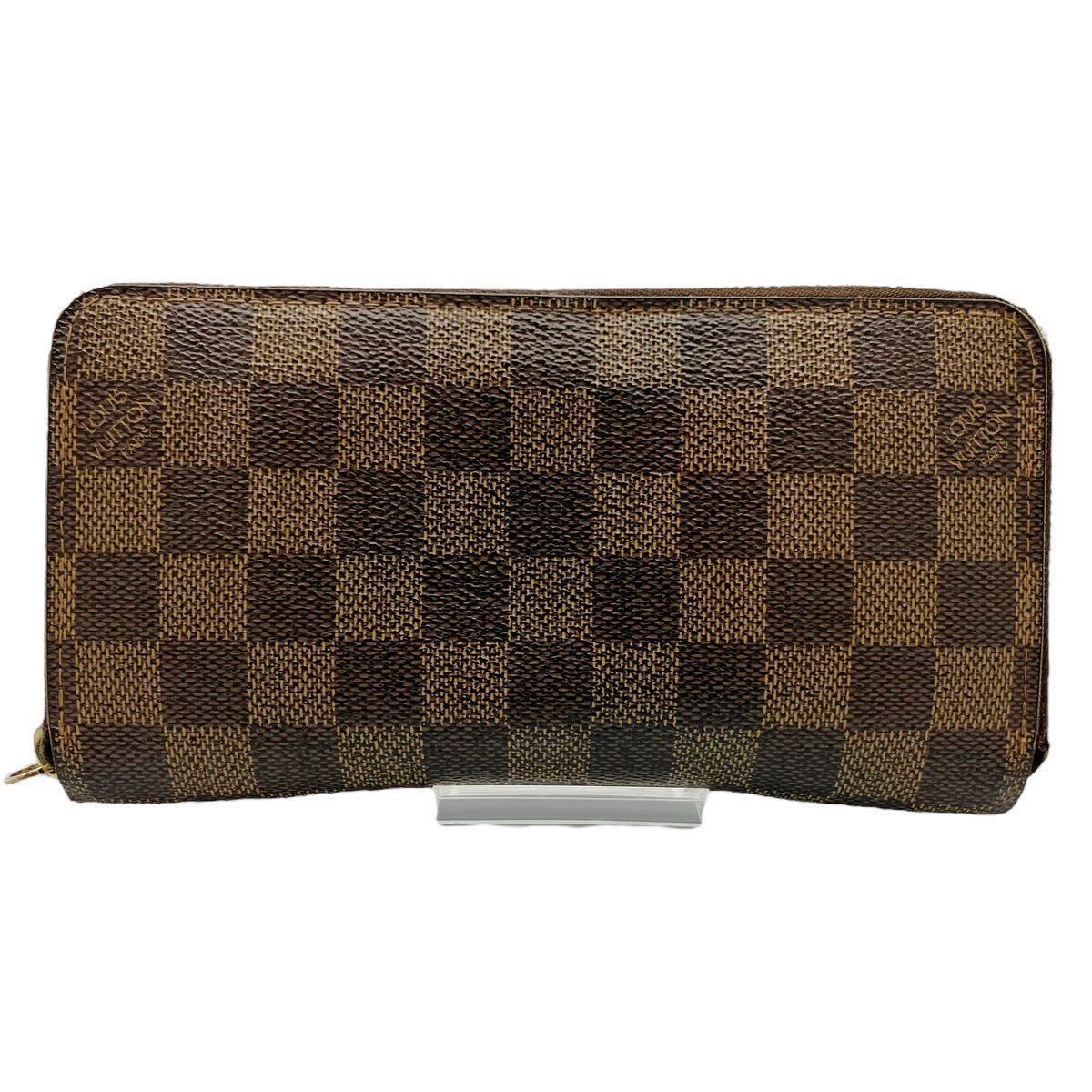 【1円〜】良品◎ ルイヴィトン LOUIS VUITTON N60015 ダミエ ジッピーウォレット ラウンドファスナー 長財布 ブラウン_画像2