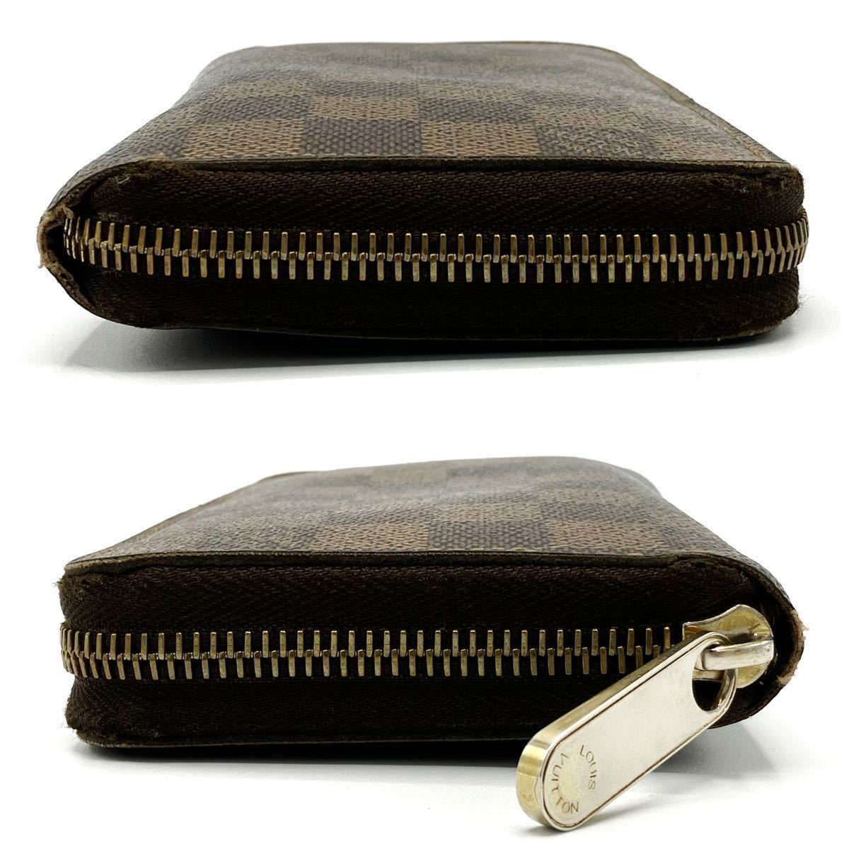 【1円〜】良品◎ ルイヴィトン LOUIS VUITTON N60015 ダミエ ジッピーウォレット ラウンドファスナー 長財布 ブラウン_画像9