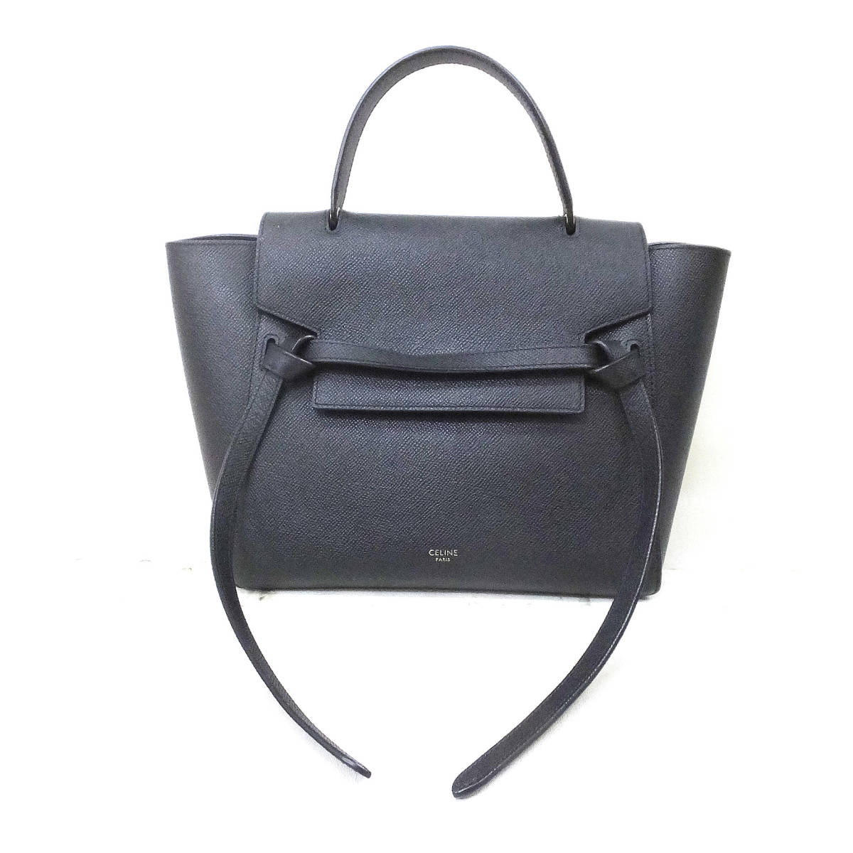 USED 良品【CELINE】セリーヌ ベルトバッグ マイクロ グレインドカーフ ブラック 2way ショルダーストラップ 保存袋付き★_画像1