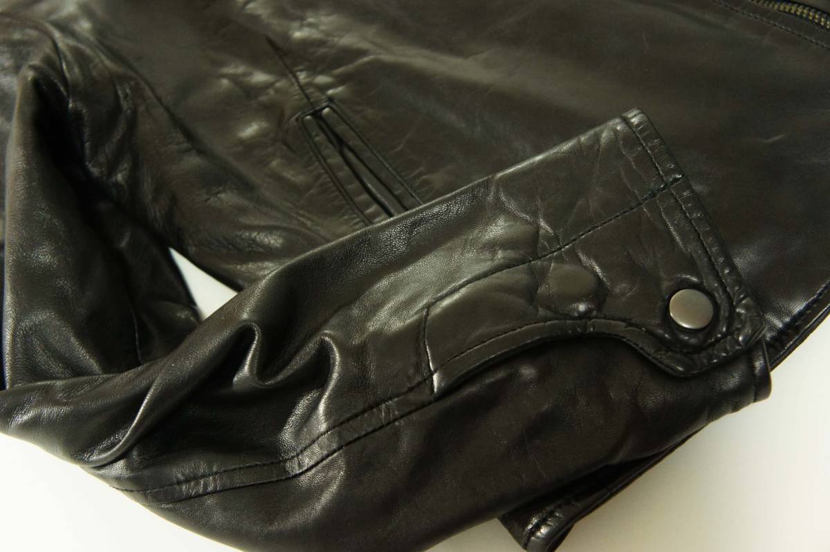 [ ultimate beautiful ]GAP Gap finest quality. sheep leather leather rider's jacket black lady's [ size M] piece .. model series Biker all american 