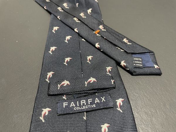 【超美品】FAIRFAX　フェアーファックス　イルカさん柄　ネクタイ　3本以上送料無料　ネイビー_画像2