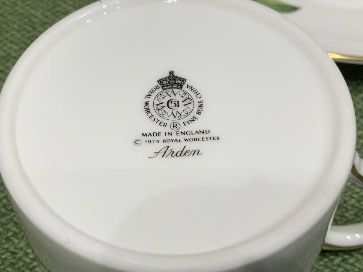 ROYAL WORCESTER ロイヤルウースター デミタス カップ & ソーサー Arden 2客セット エスプレッソ_画像6