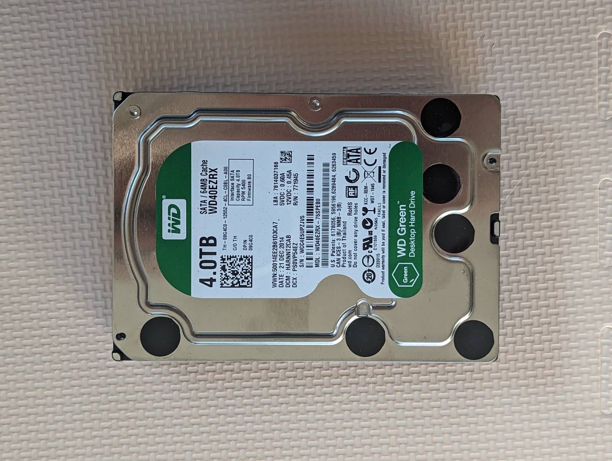 081510【動作確認済み】WD 3.5インHDD内蔵ハードディスク4000GB　_画像1