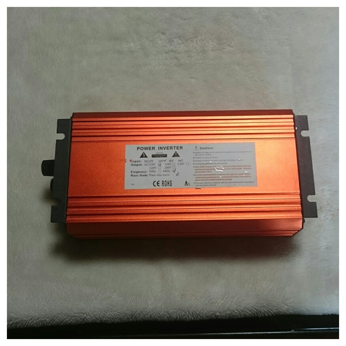 美品 パワー インバーター1000w DC-AC 24V AC110V 60Hz PURE SINE WAVE_画像2