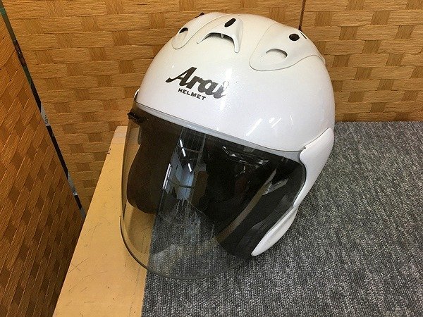 MDG08479SGM Arai アライ MZ-F GLASS WHITE グラスホワイト ジェットヘルメット Lサイズ 直接お渡し歓迎_画像2