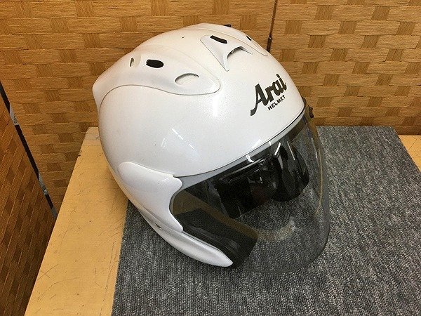 MDG08479SGM Arai アライ MZ-F GLASS WHITE グラスホワイト ジェットヘルメット Lサイズ 直接お渡し歓迎_画像3