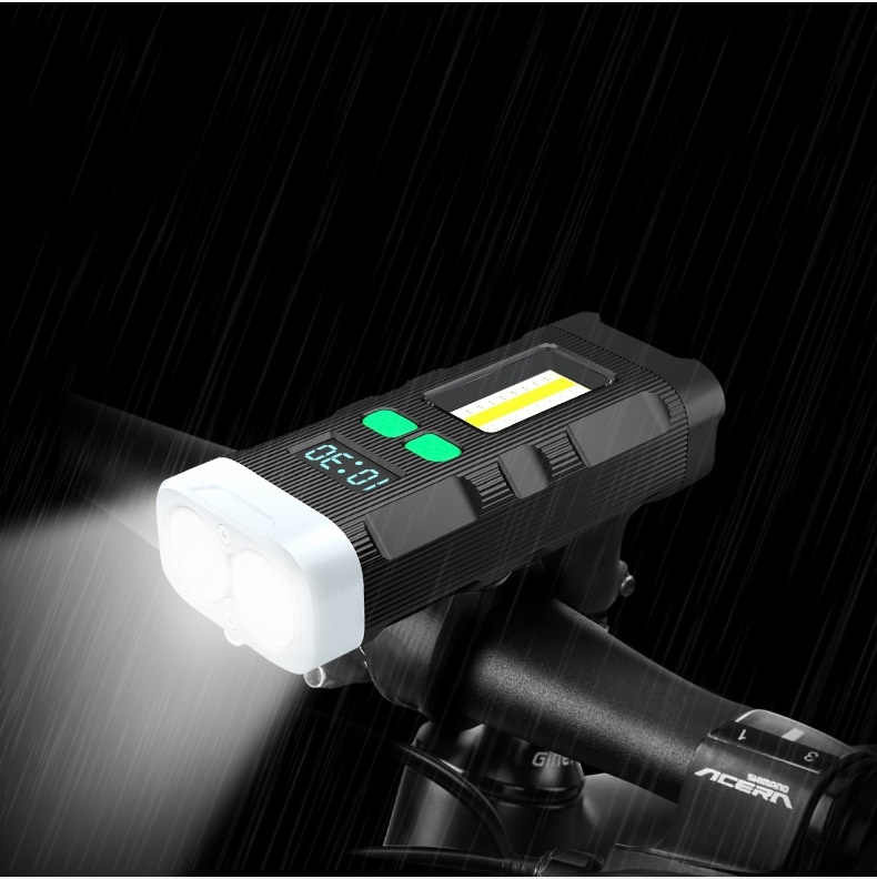 LED自転車ライト ヘッドライト 5200mAh大容量 懐中電灯 滑り止めホルダー IPX5防水 雨天時使用 取り付け簡単