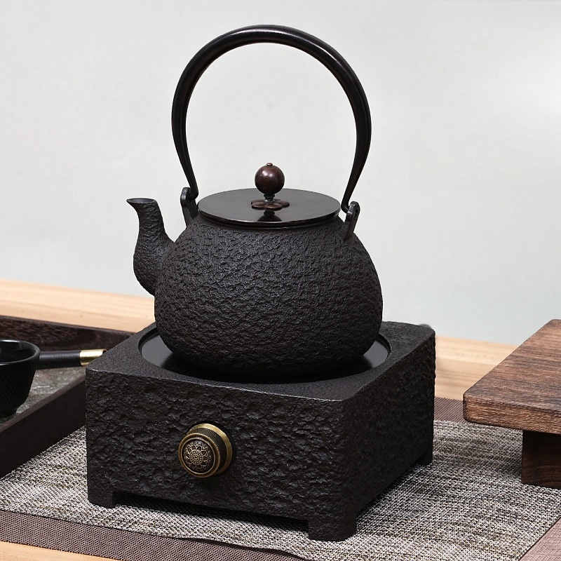 高品質 茶壺 手作り 煮茶壷 鉄壺 急須 茶壷 茶器 茶道具 砂鉄 南部鉄器 提梁壷 鉄 やかんを沸かす お茶の道具 容量：1.2L